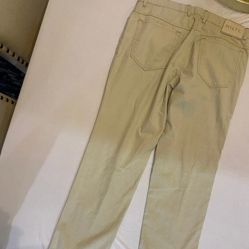 Hiltl Casual Pants Chinos‎ Straight Leg Khaki Beige Mens Size 36x31 |G1